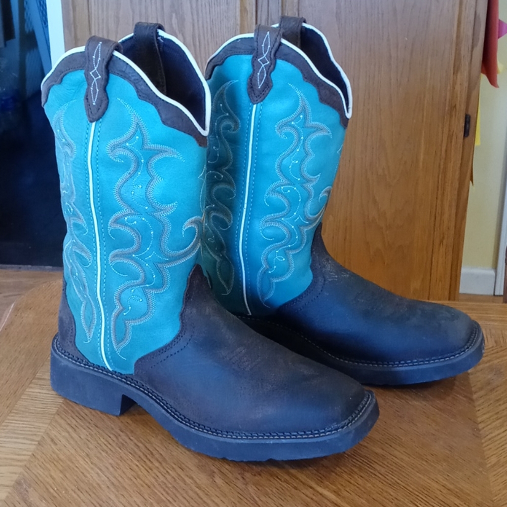 Justin gypsy teal cowboy boots